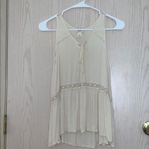 Cream colored flower tank top